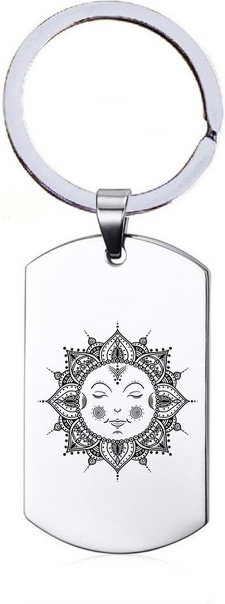 Sleutelhanger RVS - Mandala Zon