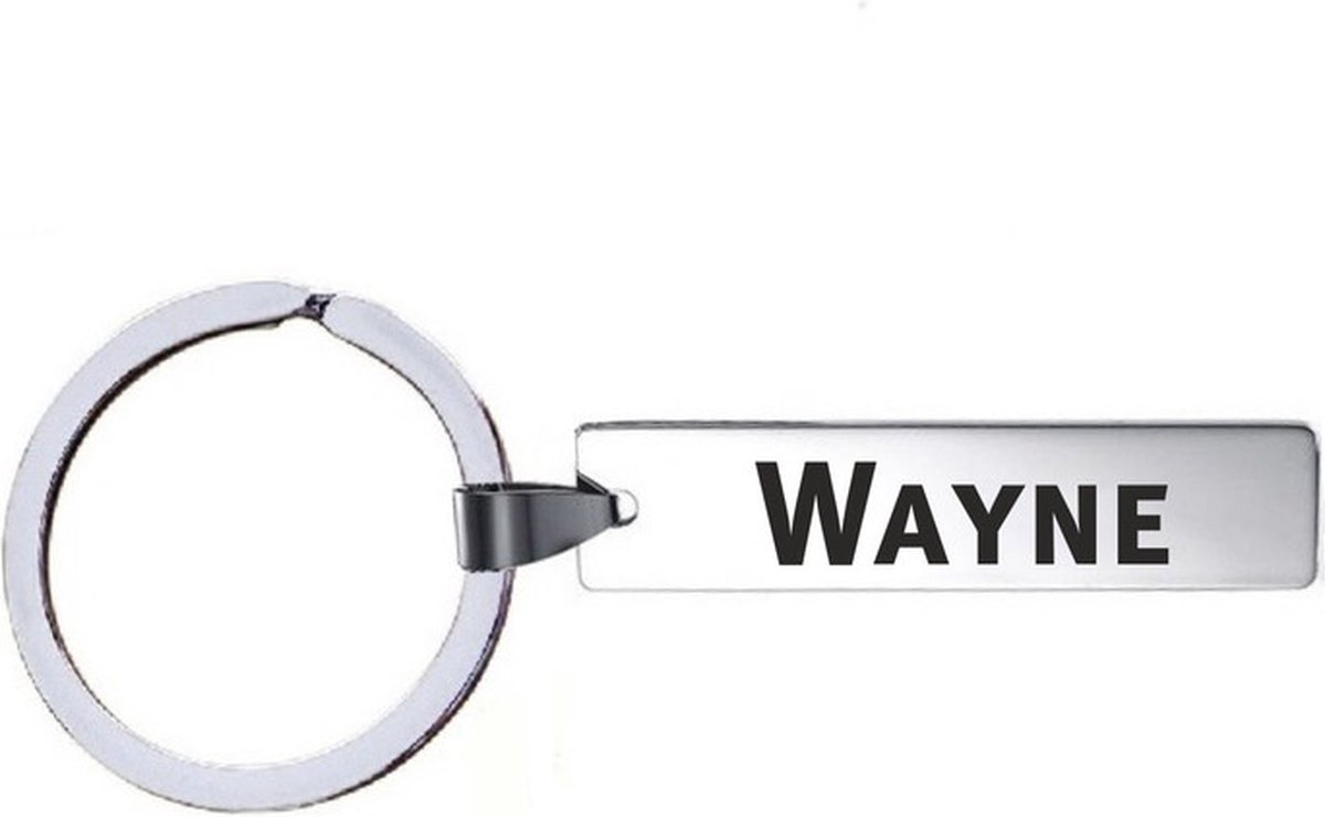 Sleutelhanger Met Naam - Wayne - RVS