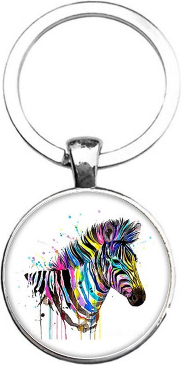 Sleutelhanger Glas - Zebra