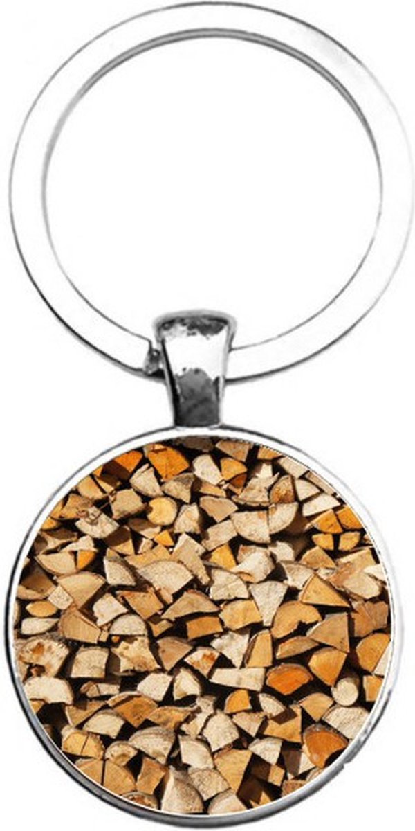 Sleutelhanger Glas - Brandhout