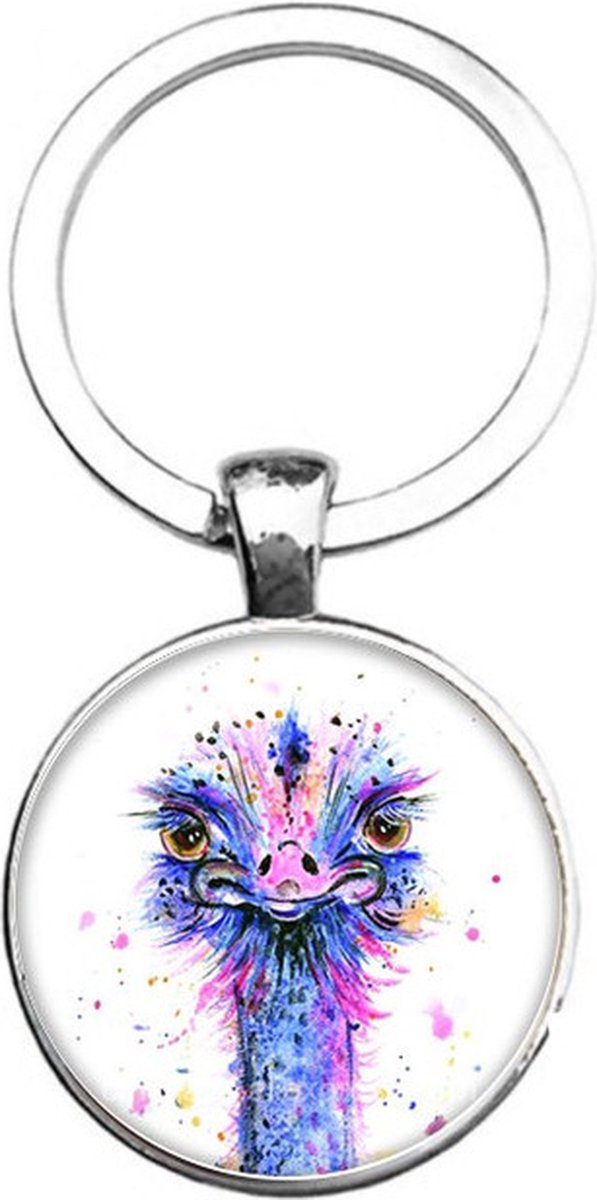 Sleutelhanger Glas - Struisvogel