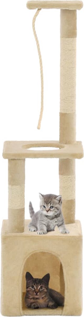 Decoways - Kattenkrabpaal met sisal krabpalen 109 cm beige