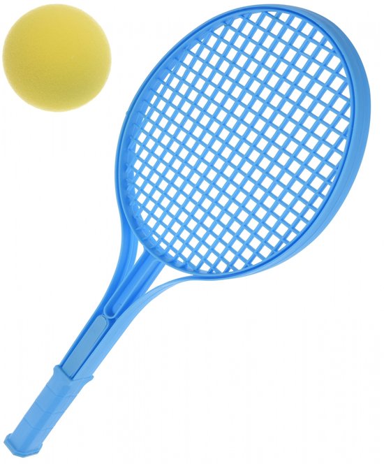 Tennis racket set met softbal Blauw Kunststof 3delig 54 cm