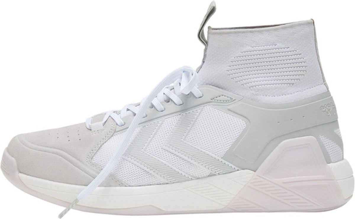 Hummel Algiz Mid Sportschoenen Volleybal Indoor wit grijs