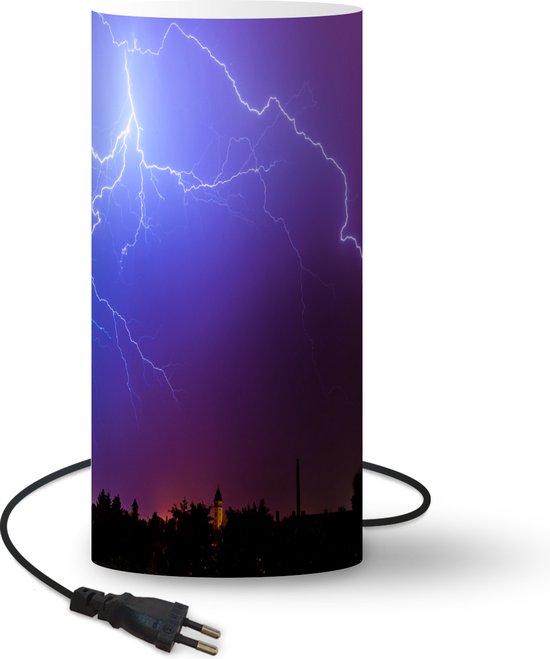 Lampe Lightning - La foudre clignote dans un ciel coloré - 54 cm de haut -  Ø25 cm -... | bol.com