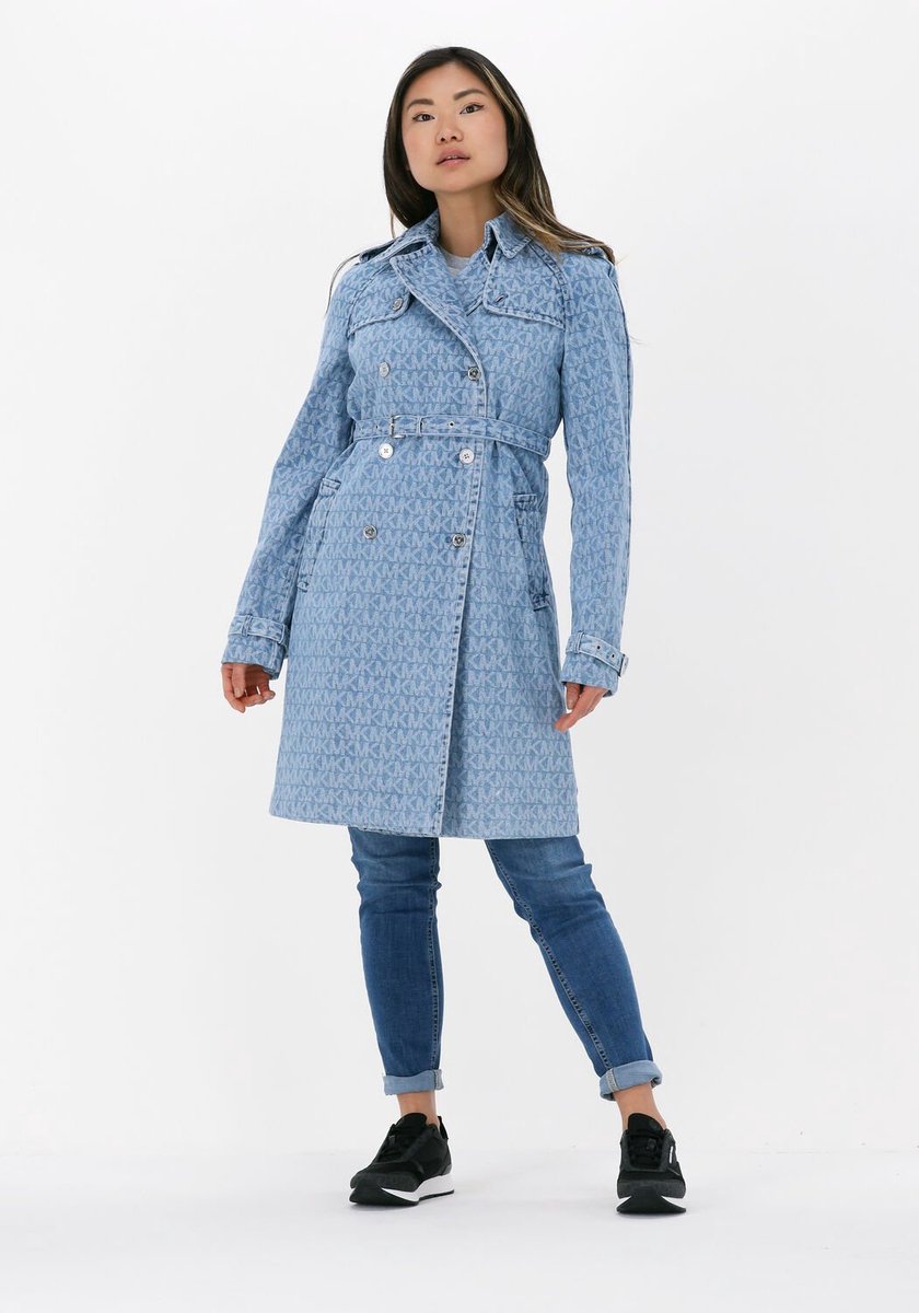 Michael Kors Mk Logo Jcrd Eco Trench Jassen Dames - Zomerjas - Blauw - Maat S