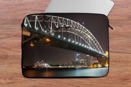 Housse d’ordinateur portable - Ville - Sydney - Pont - Nuit - Skyline - Siècle des Lumières - Housse d’ordinateur portable Sydney - Housse d’ordinateur portable - Ordinateur portable - 13 pouces - Housse d’ordinateur portable