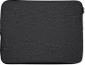 Laptophoes - Leer print - Zwart - Structuur - Laptop - Laptop accesoires - 15 6 Inch - Laptop sleeve