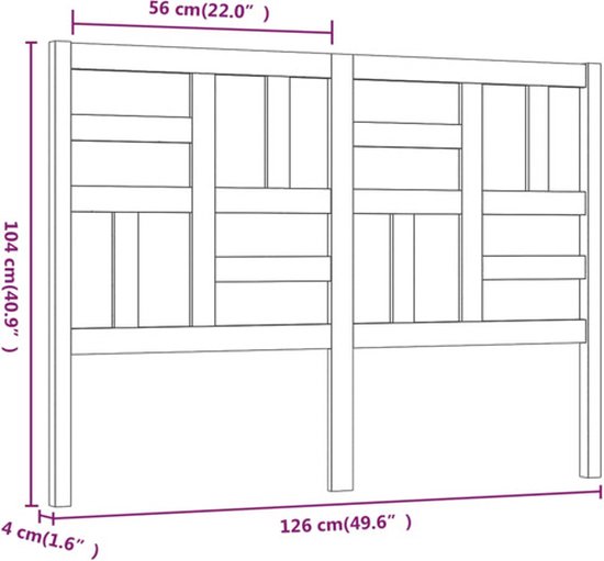 vidaXL Tête de lit Blanc 126 x 4 x 104 cm Bois de pin massif