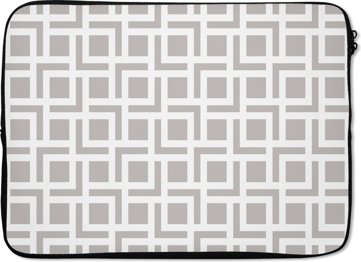 Laptophoes - Laptop sleeve - Laptop - Lijn - Patronen - Design - Beige - 14 Inch - Laptop skin