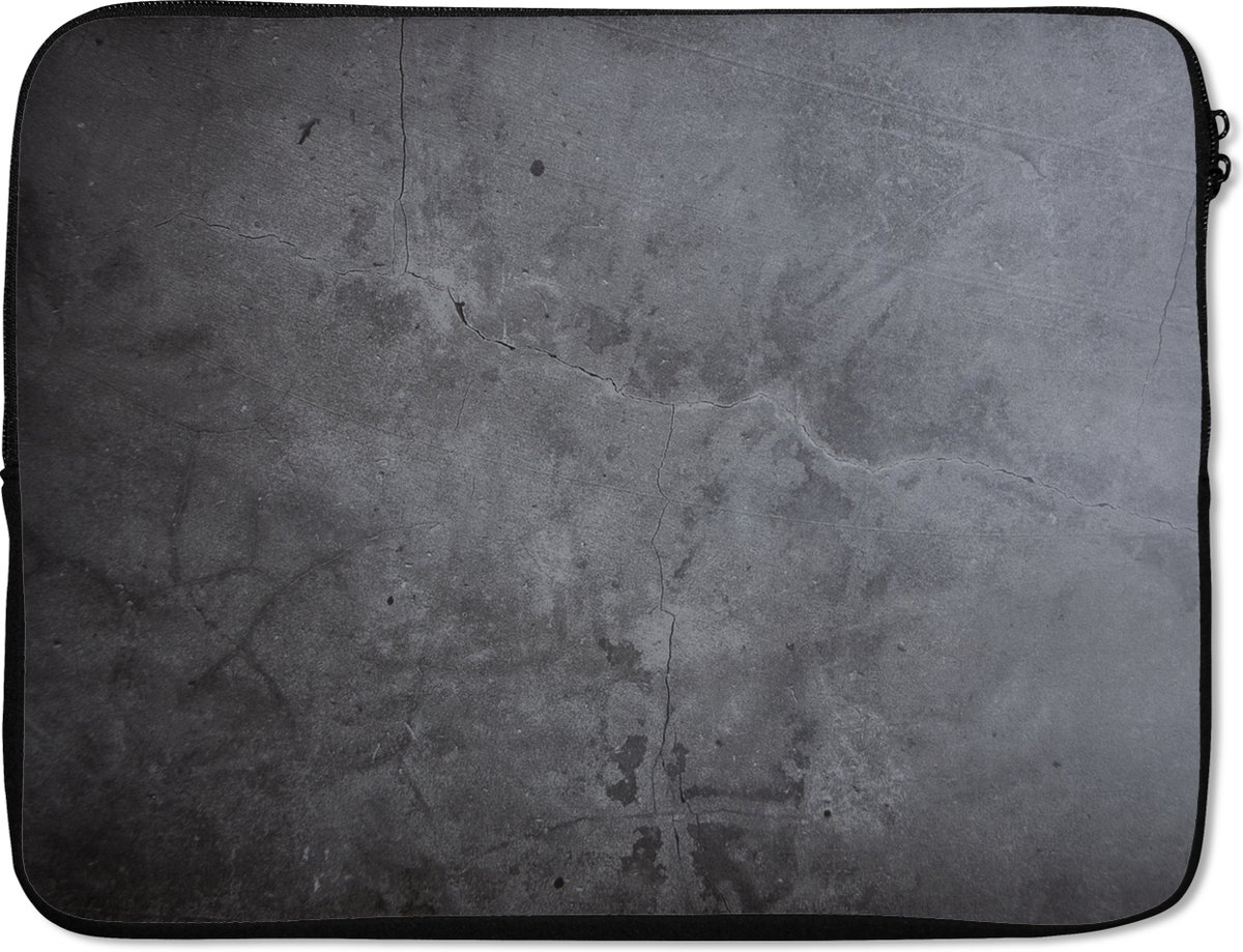 Laptophoes - Beton print - Grijs - Industrieel - Laptop sleeve - Cover - Case - 17 Inch - Neopreen