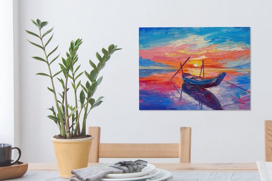 Toile - Peinture - Peinture à l'huile - Bateau - Water - 40x30 cm - Intérieur - Décoration Décoration murale