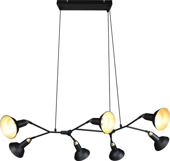 Ai Genereerde Een Modern En Stijlvol Interieur Met Een Houten Tafel Open Planken Hangende Lichten Foto Van Plank Ophanglichten 278668358