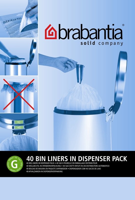 Brabantia afvalzak dispenser pack 2330 liter (G), 40 stuks