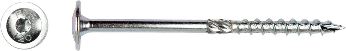 PGB PFS Schotelkopschroef Verzinkt TX30 - 6.0 x 260 mm (100 stuks) - Deeldraad met Snijpunt