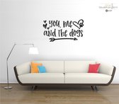 Muursticker - You Me And The Dogs - 58x10Muursticker - Zwart