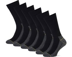 6-Pack Naadloze Wandelsokken - Zwart – Ademend & Koel – Unisex Sokken – Stapp Yellow Walker - 39-42