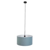 QAZQA combi - Moderne Hanglamp met kap - 1 lichts - Ø 500 mm - Blauw - Woonkamer | Slaapkamer | Keuken