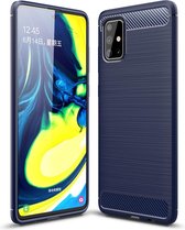 Armor Brushed TPU Back Cover - Samsung Galaxy A71 Hoesje - Blauw