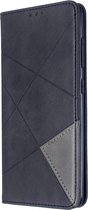 Geometric Book Case - Geschikt voor Samsung Galaxy A51 Hoesje - Zwart