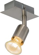 QAZQA jeany - Moderne Plafondspot | Spotje | Opbouwspot - 1 lichts - L 100 mm - Staal - Industrieel -  Woonkamer | Slaapkamer | Keuken