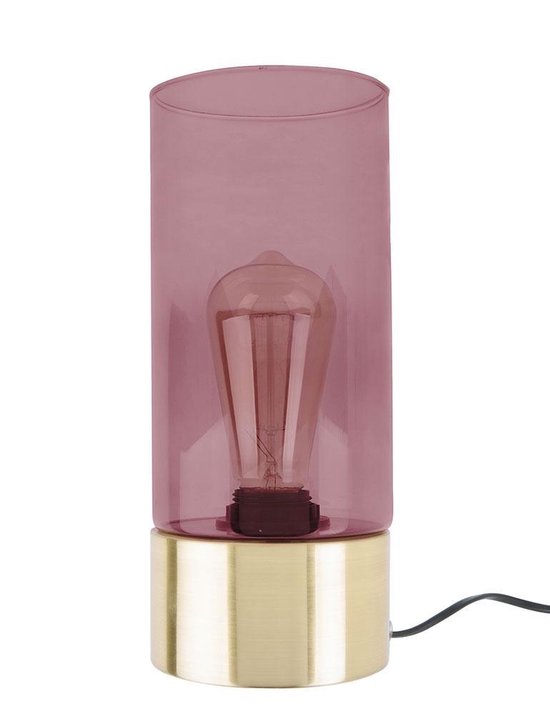 Leitmotiv Lax tafellamp – ø 12 cm – E27 (grote fitting) – goud en roze en transparant