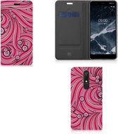 Bookcase Nokia 5.1 (2018) Swirl Pink