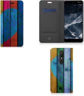 Nokia 5.1 (2018) Book Wallet Case Wood Heart