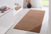 Moderne effen loper Fancy - bruin 80x200 cm