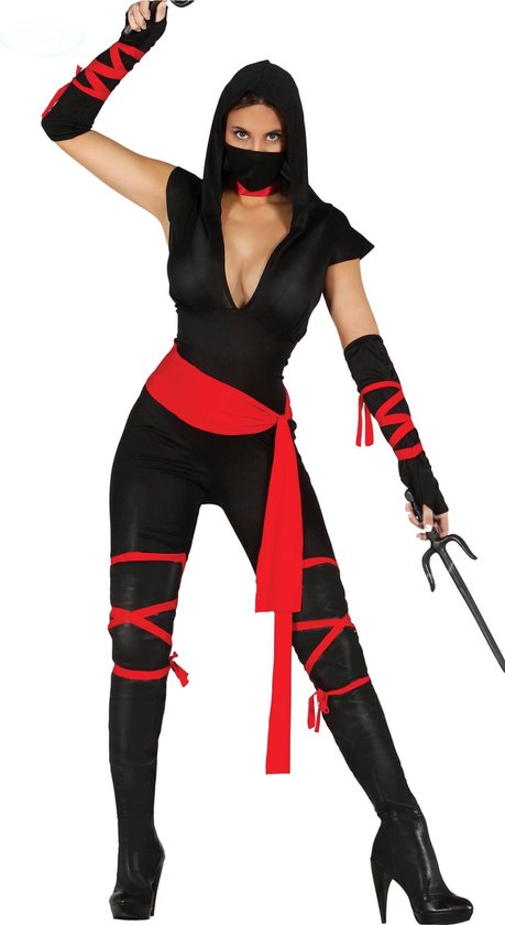 FIESTAS GUIRCA, S.L. - Sexy zwart en rood ninja kostuum voor dames