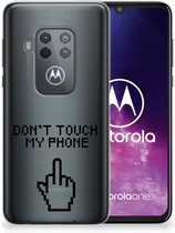 Coque Téléphone pour Motorola One Zoom Housse en Cuir Etui de Protection Finger Do Not Touch My Phone