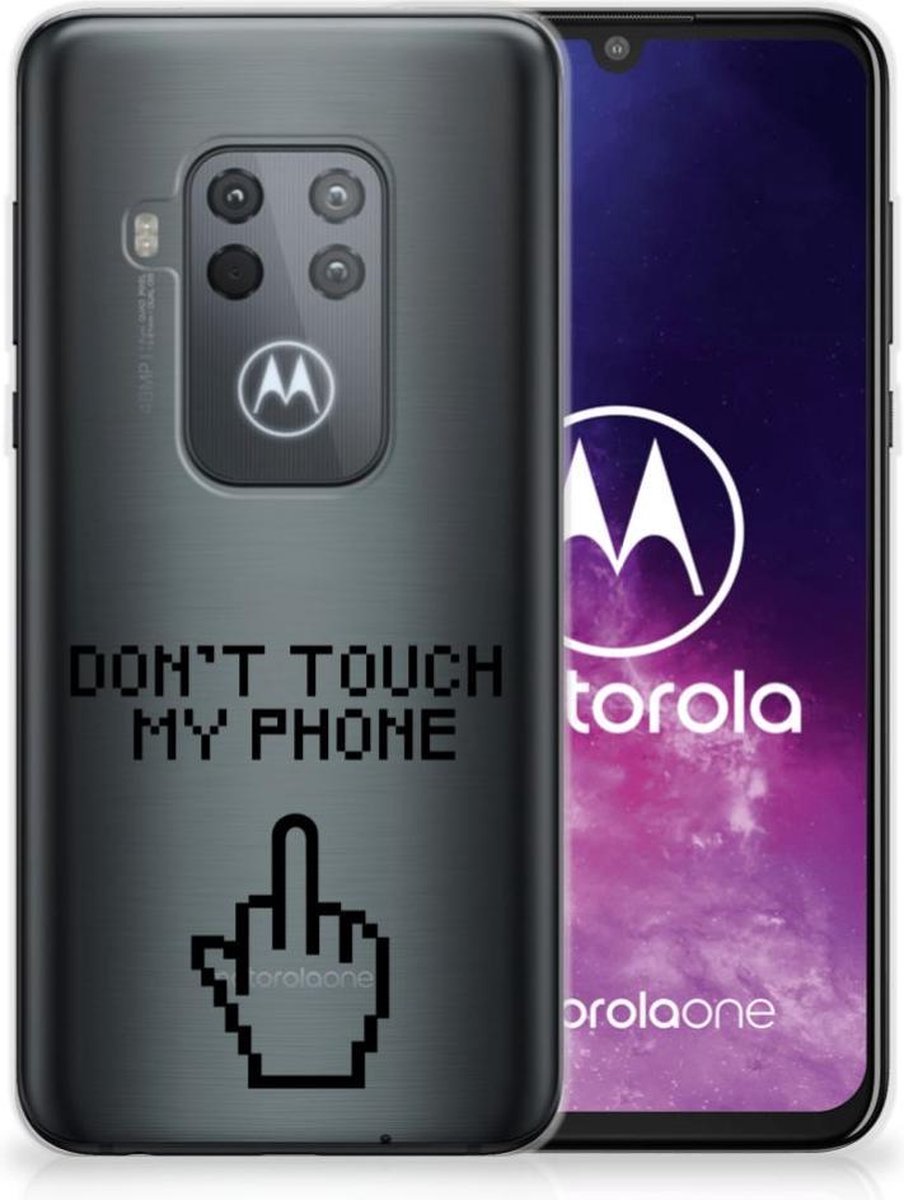 Motorola One Zoom Silicone-hoesje Finger Don't Touch My Phone