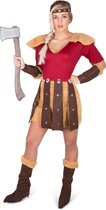 REDSUN - KARNIVAL COSTUMES - Rood en bruin viking strijder kostuum voor vrouwen - L