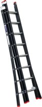 Schuifladder Magnus, aluminium, zwart, 3x8 treden