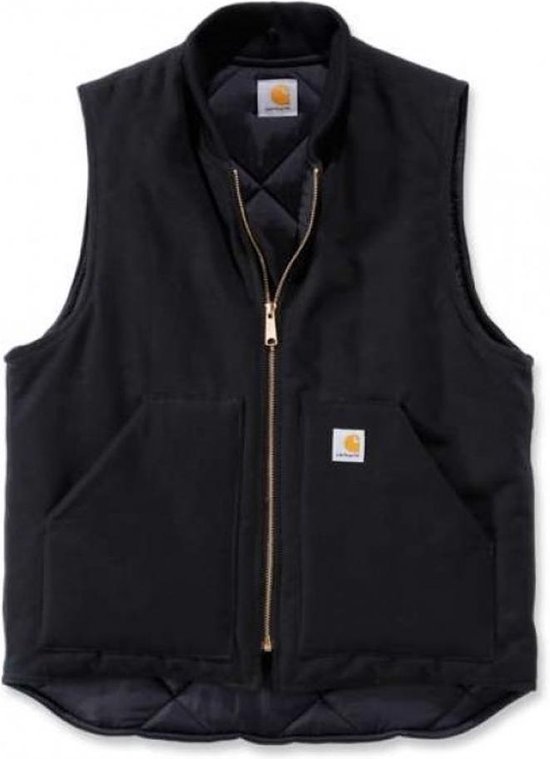 Carhartt Duck Vest Arctic Quilt Lined Zwart Bodywarmer Heren Size : S