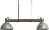 Light & Living Lampe à suspension ELAY 2L - grange en bois - argent vintage