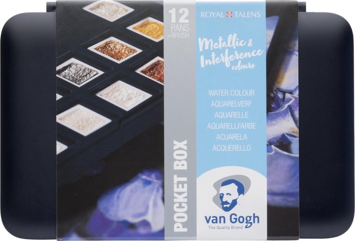 Van Gogh Aquarelverf pocket box Specialty Colours met 12 kleuren in halve Napjes - Van Gogh