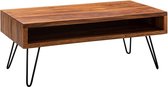 salontafel 100x40x50 cm Sheesham massief houten / metalen salontafel | Design salontafel rechthoekig Massieve salontafel | Grote tafel woonkamer