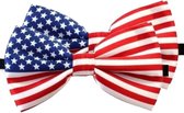 2x Amerika/USA verkleed vlinderstrikjes 12 cm voor dames/heren -  Landen thema verkleedaccessoires/feestartikelen - Vlinderstrikken/vlinderdassen met elastieken sluiting