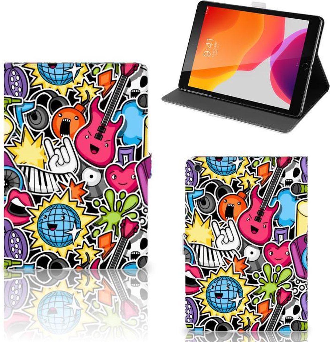 iPad 10.2 2019 | iPad 10.2 2020 | 10.2 2021 Tablet Hoes met standaard Punk Rock
