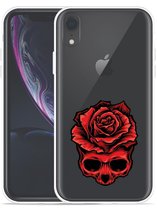 Geschikt voor Apple iPhone Xr Hoesje Red Skull - Designed by Cazy