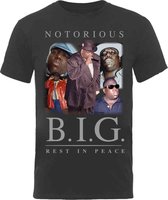Biggie Smalls Heren Tshirt -XL- Collage Zwart