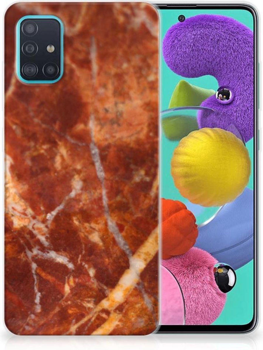 Samsung Galaxy A51 TPU Siliconen Hoesje Marmer Bruin