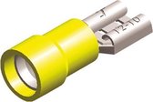 Half-geïsoleerde kabelschoen vrouw - 6,3 mm - geel - 10 stuks