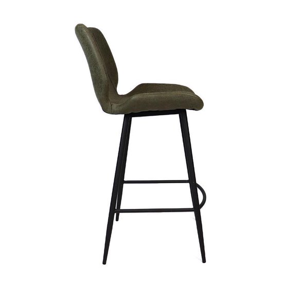 Bronx71 de bar industriel Bronx71 Barrel - Vert olive - Avec dossier - 69 cm