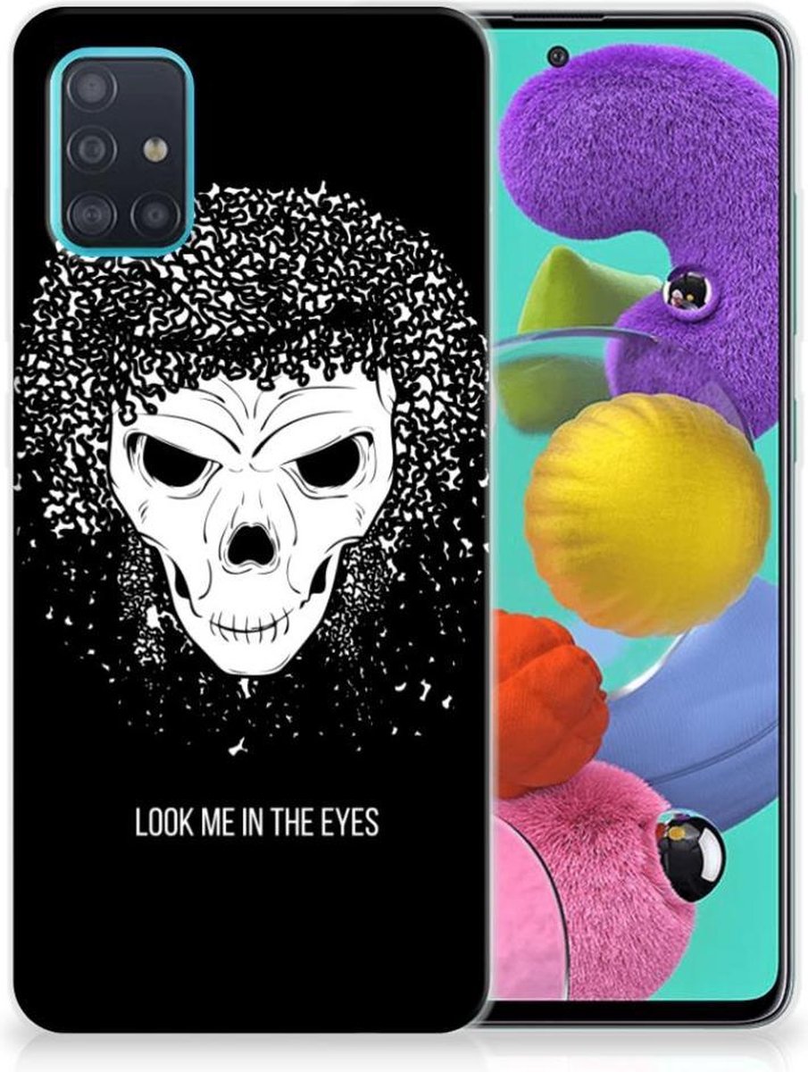 Silicone Back Case Samsung Galaxy A51 Skull Hair