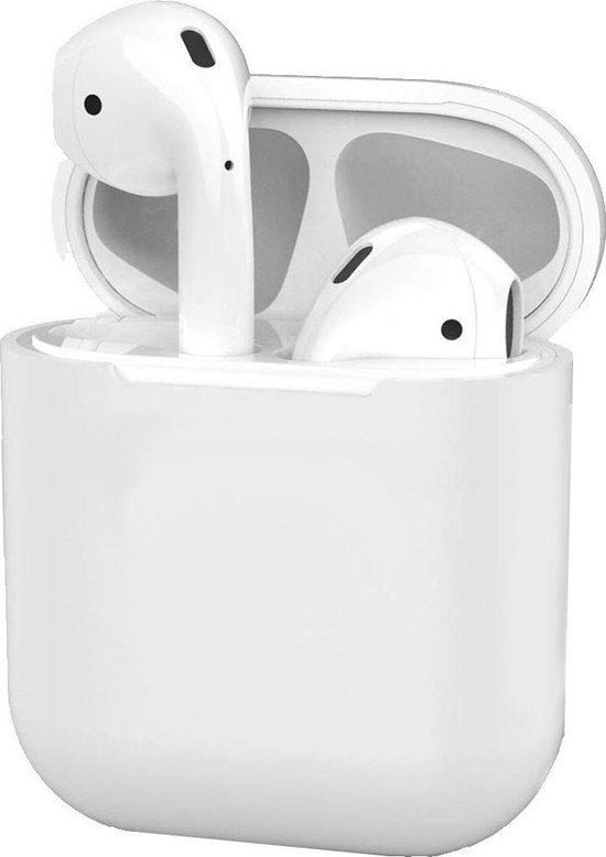 Case Geschikt voor AirPods Hoesje Hoes Siliconen Met Clip Cover Dun - Hoesje Geschikt voor Apple Airpods 1/2 Siliconen Met Clip - Transparant