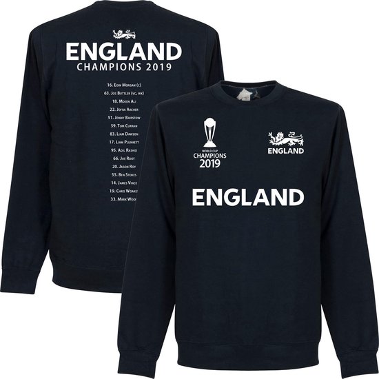 Engeland Cricket World Cup Winners Squad Sweater - Navy - L