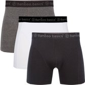 Bamboo Basics Heren Bamboe Boxershort Rico - 3-pack – Grijs/Wit/Zwart – Maat  XL