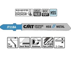 CMT JT218A-5 decoupeerzaag HSS 50 x 76 mm. 21tpi (plaatstaal, aluminium, buizen/profielen)